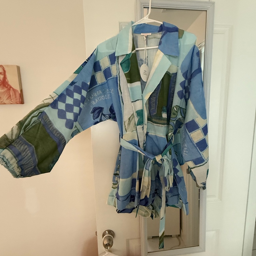 Luxxel Blue and Green Patterned Jumpsuit